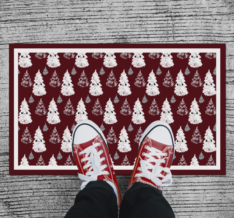 Festive Fir Pattern christmas rug - TenStickers