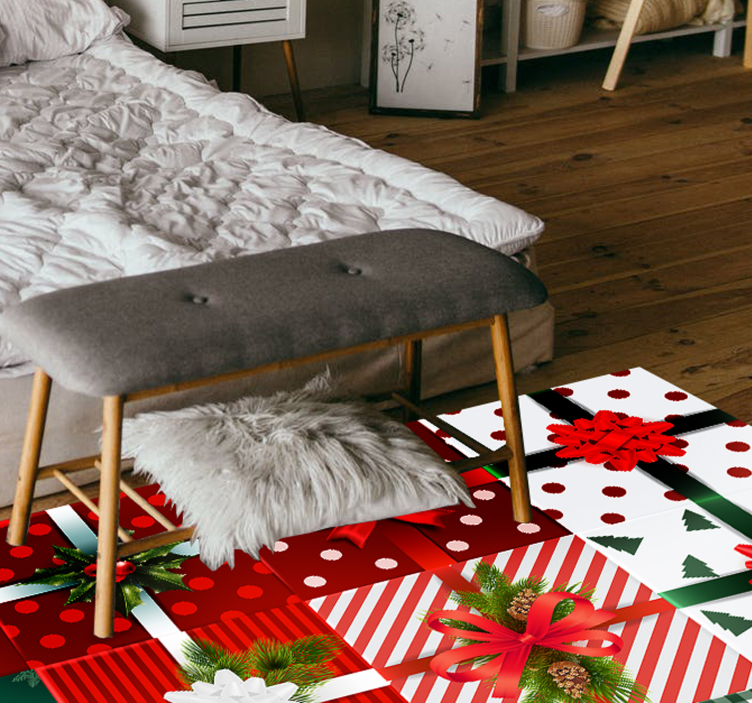 Festive Gift Patterns christmas rug - TenStickers