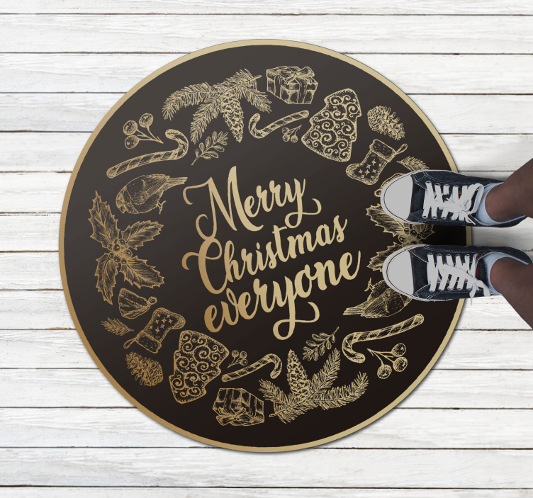 Festive Holiday Greeting christmas rug - TenStickers
