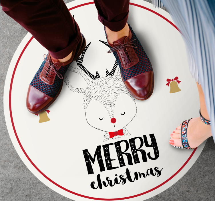 Festive Reindeer Artwork christmas rug - TenStickers