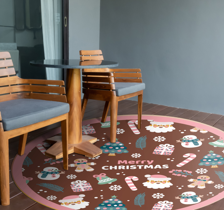 Festive Round Circle christmas rug - TenStickers