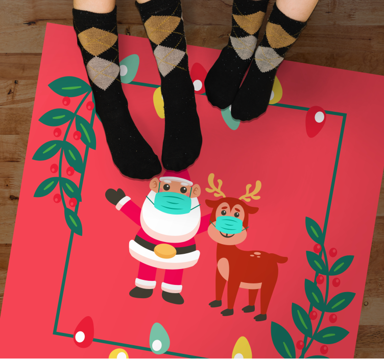 Santa Charm with mask christmas rug - TenStickers