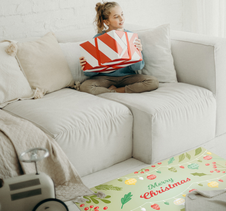 Festive Seasonal Greetings christmas rug - TenStickers