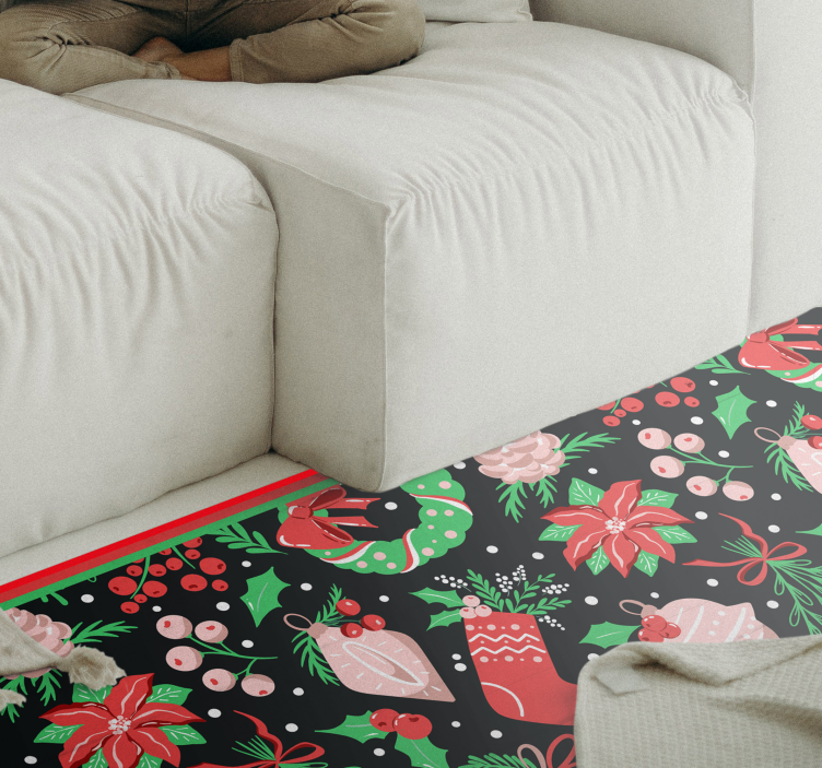 Festive Seasonal Motifs christmas rug - TenStickers
