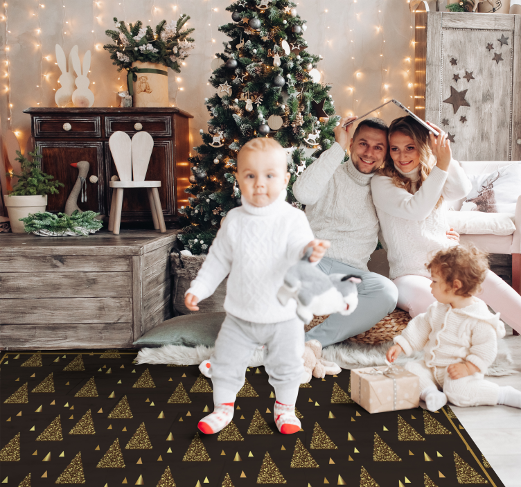 Festive Triangle Patterns christmas rug - TenStickers