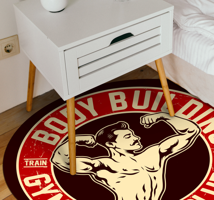 Fitness Club Emblem teenage bedroom rug - TenStickers