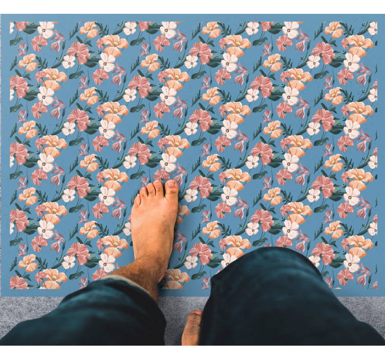 Floral Bloom Pattern flower rug - TenStickers