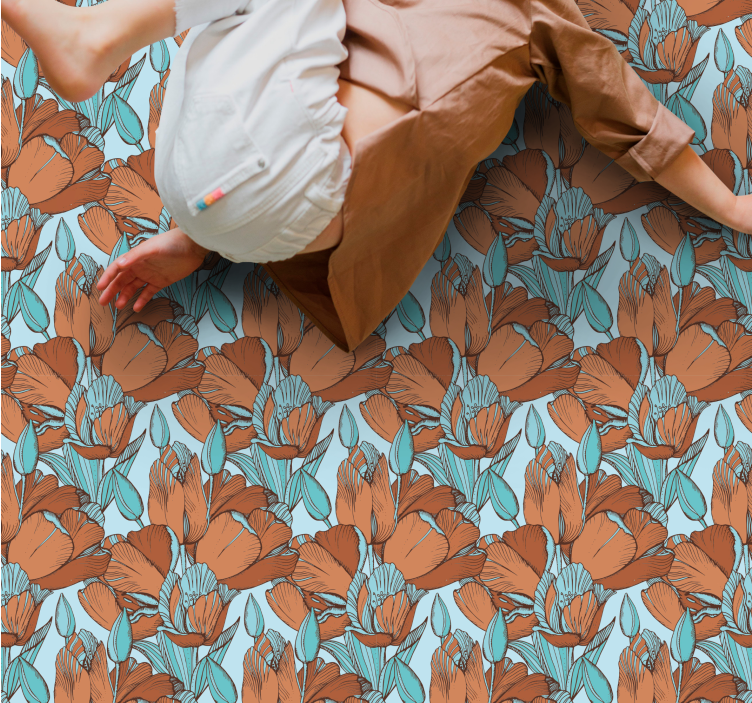 Floral Blossom Scheme kids rug - TenStickers