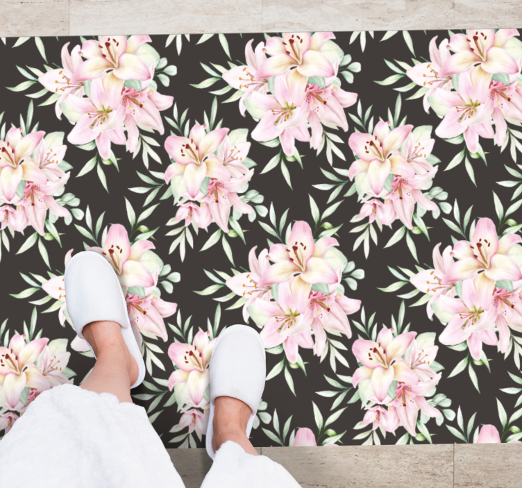Floral Delicacy flower rug - TenStickers