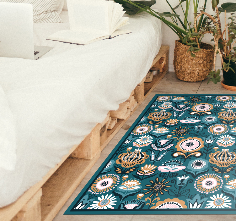 Floral Leaf Patterns bedroom carpet - TenStickers