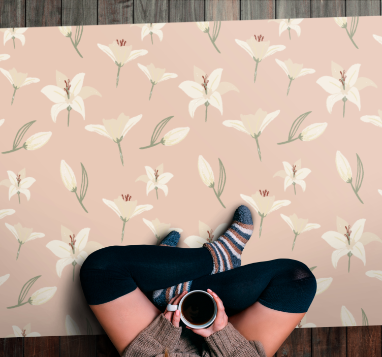 Floral Pastel Elegance flower rug - TenStickers