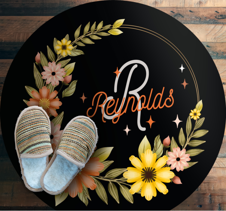 Crown floral name bedroom carpet - TenStickers