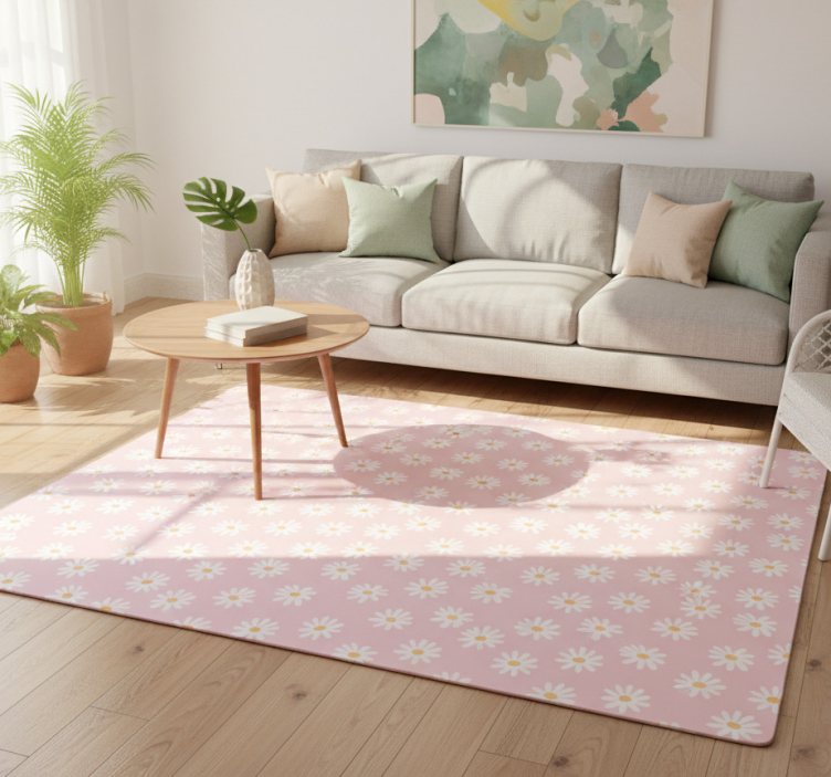 Floral rug daisy flower design - TenStickers