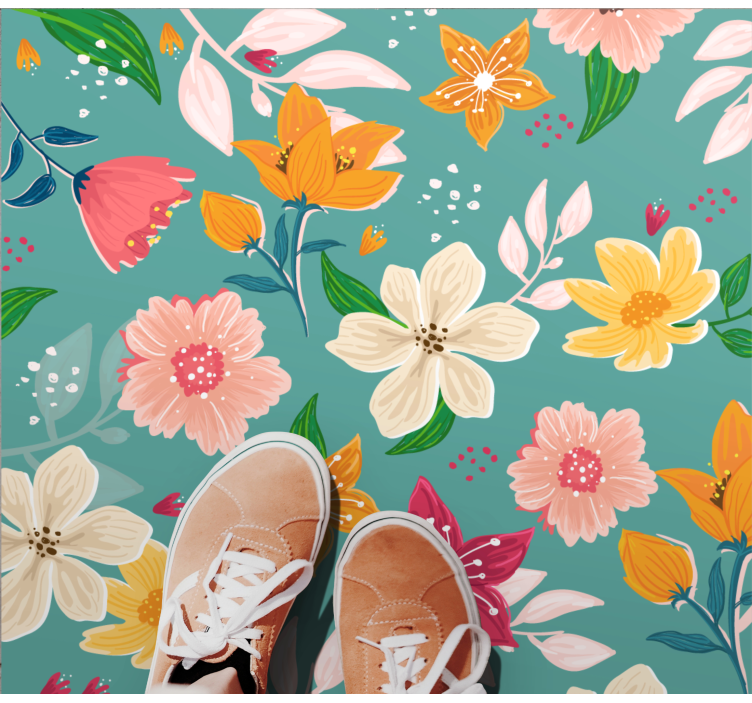 Floral rug floral design delight - TenStickers