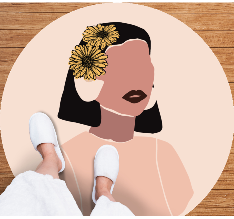 Floral rug floral portrait - TenStickers