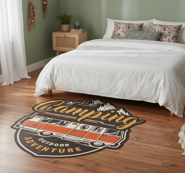 Floral rug for motorhome camping adventure - TenStickers
