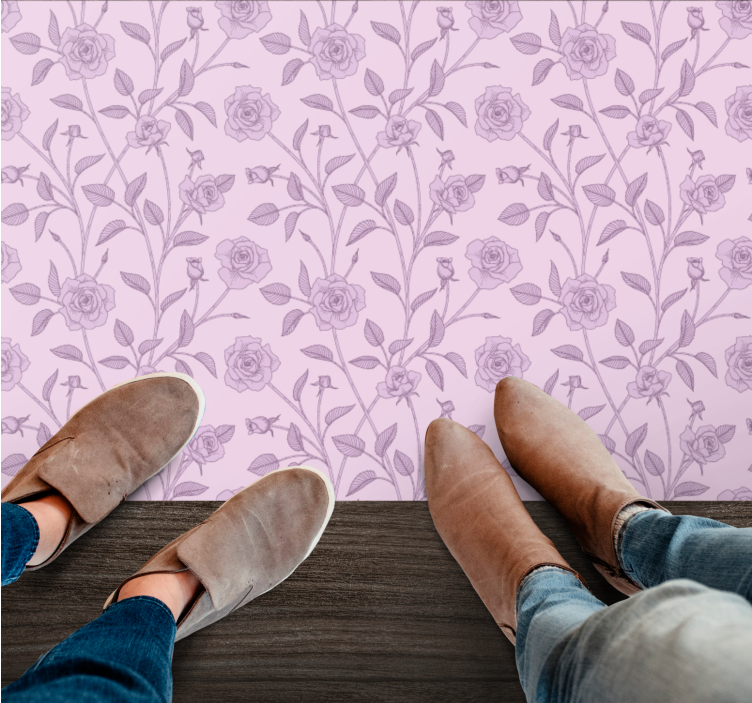 Floral rug lavender floral design - TenStickers