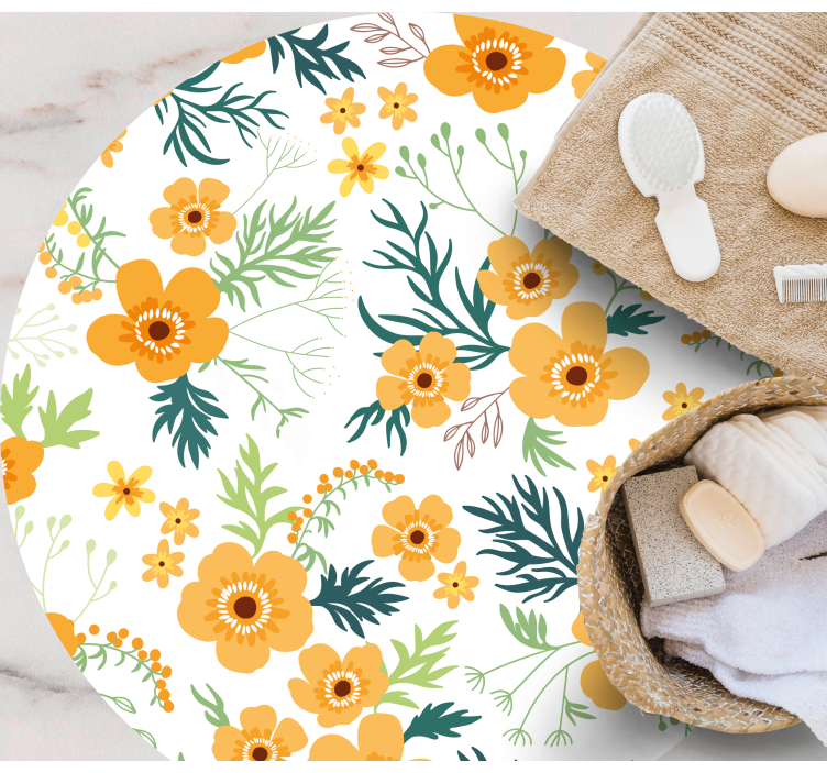 Floral rug with blooming bouquet design - TenStickers