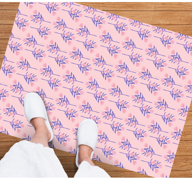 Floral rug with floral leaf design - TenStickers