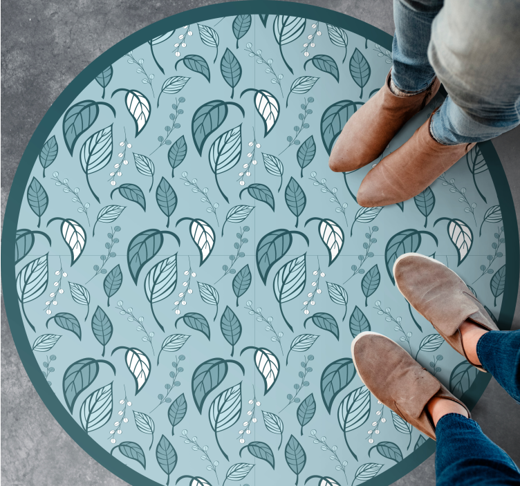 Floral rug with leafy design - TenStickers