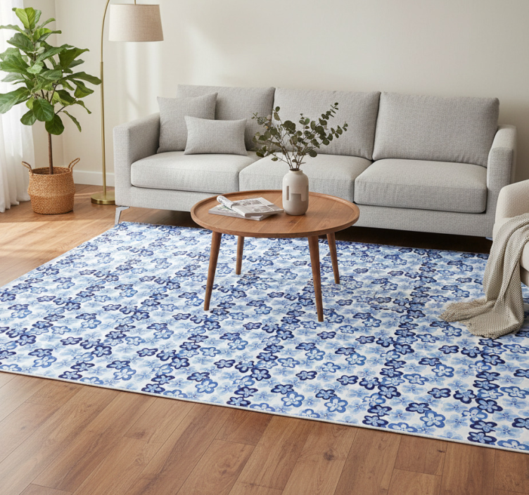 Floral rug with nordic floral design - TenStickers