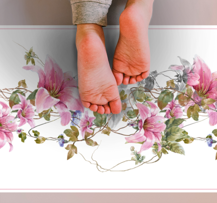 Floral Vine Pattern nature rug - TenStickers