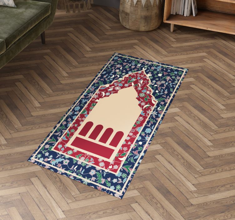 Flower pattern persian style floor rug - TenStickers