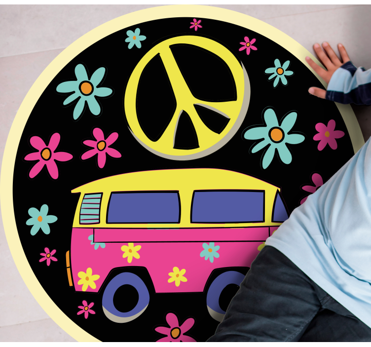 Flower Power Van kids rug - TenStickers