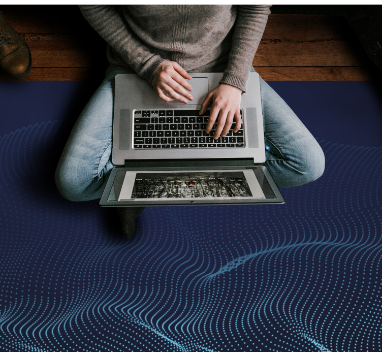 Fluid Wave Motif modern rug - TenStickers