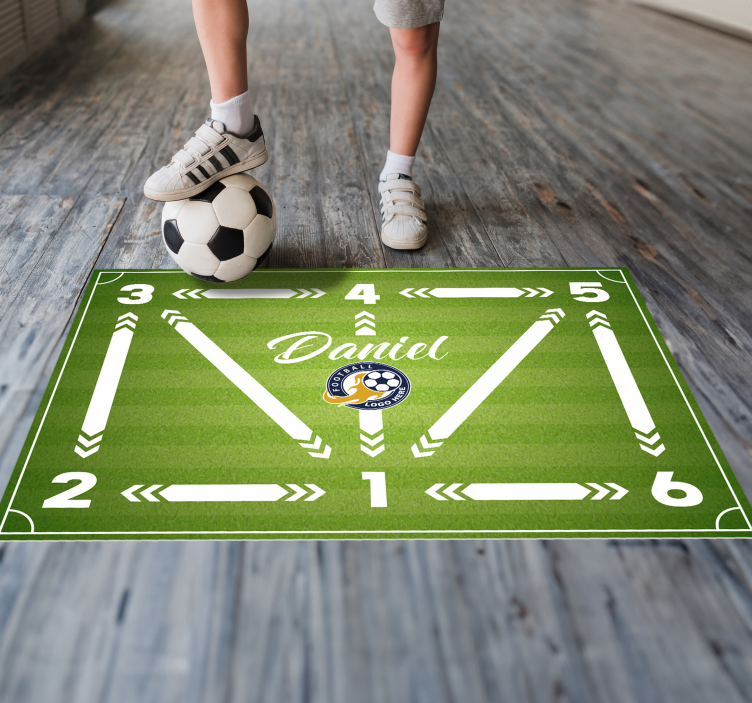 Football training rectangular rug - TenStickers