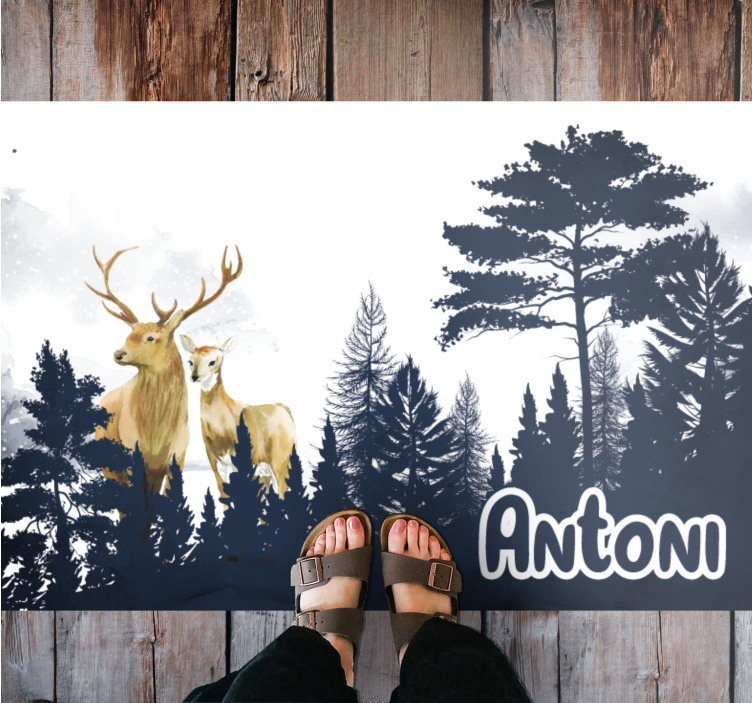 Forest Fauna Silhouette custom floor mat - TenStickers