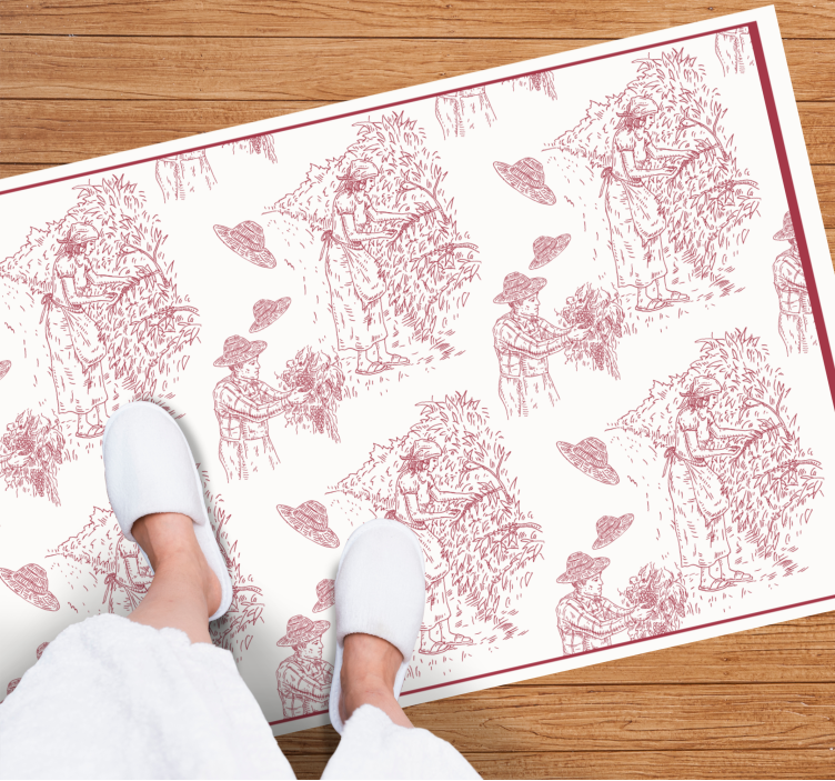 Pastoral Scene Toile Pattern vintage rug - TenStickers