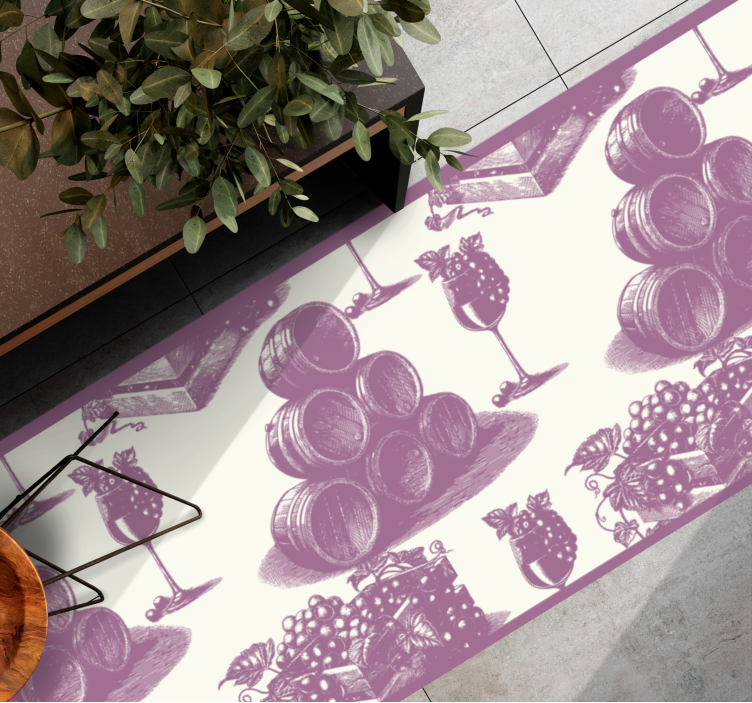 Wine Cellar Sketch Aesthetics vintage rug - TenStickers