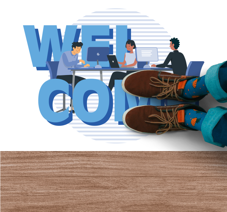 Friendly Office Welcome quote rug - TenStickers