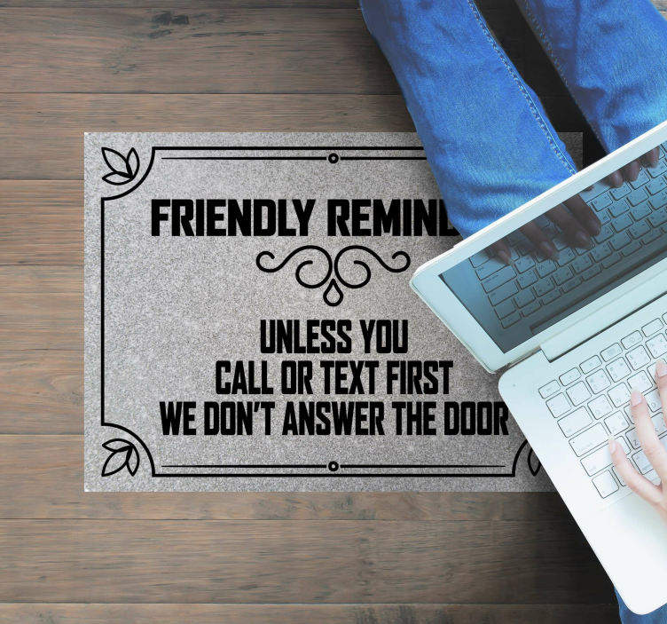 Friendly reminder custom rug - TenStickers