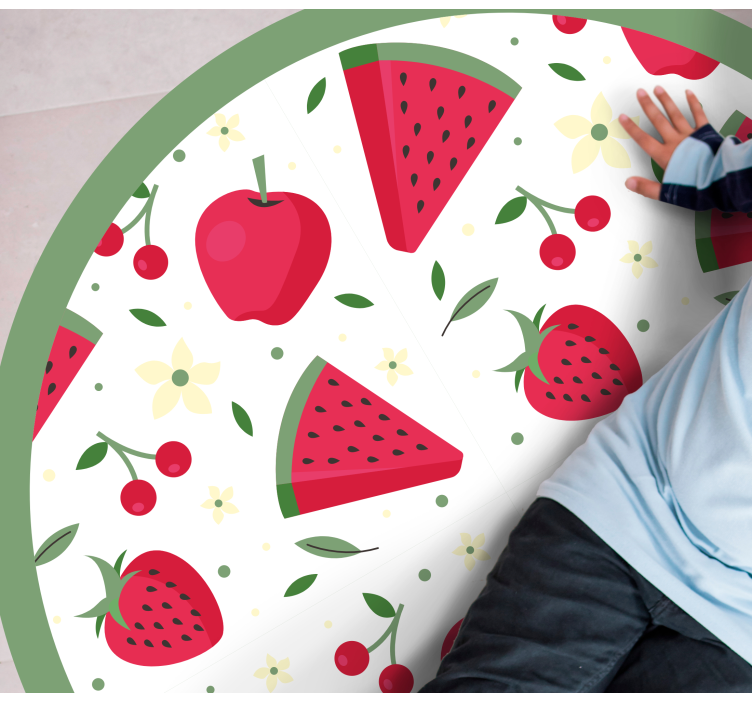 Fruit Floral Pattern kitchen mat - TenStickers