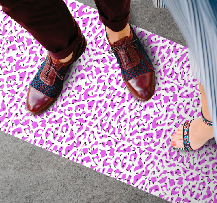 Fuchsia leopard pattern animal print rug - TenStickers