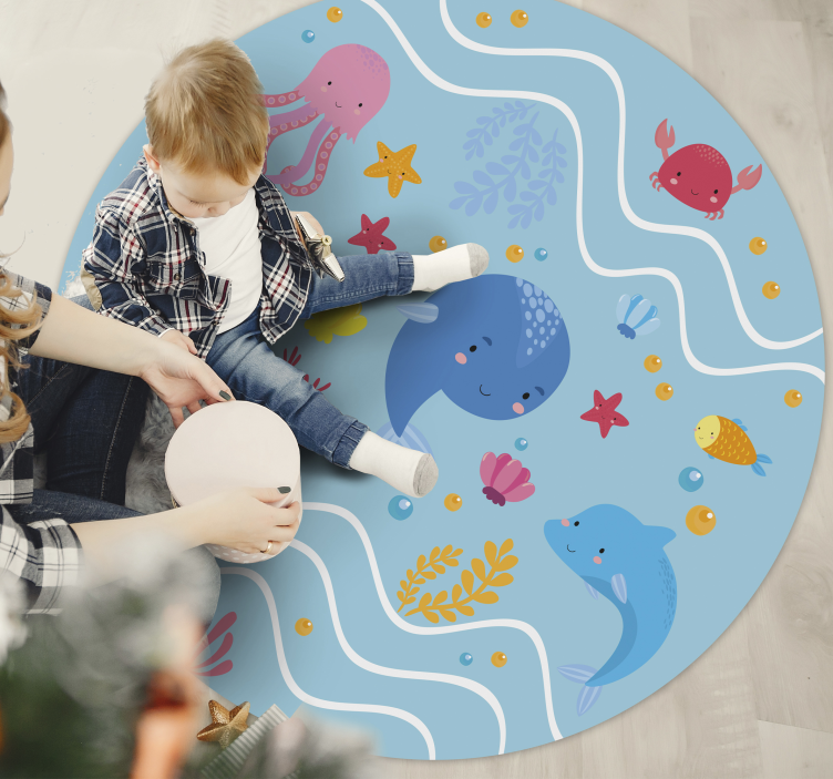 Fun sea animals animal rug - TenStickers