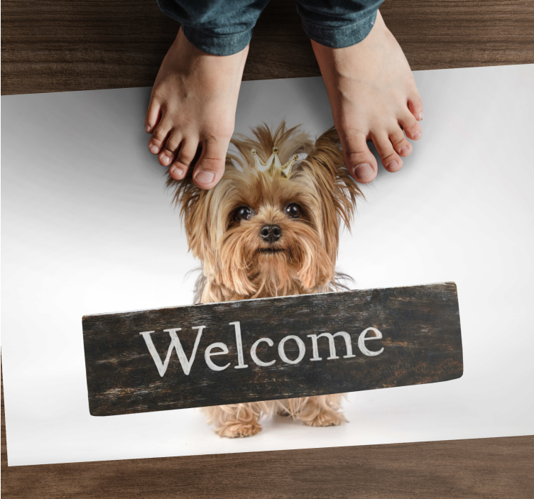Furry Welcome Sign quote rug - TenStickers