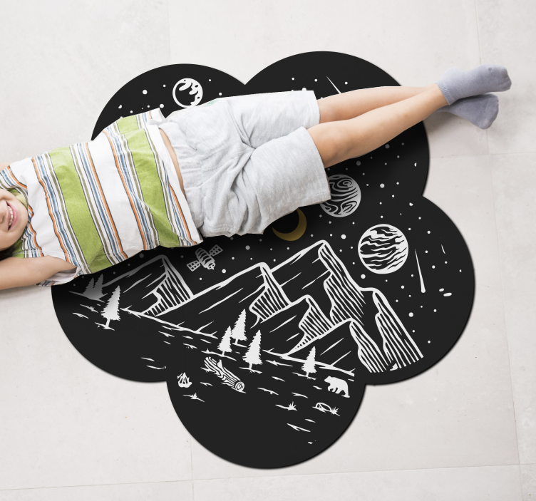 Galaxy universe teen vinyl rug - TenStickers