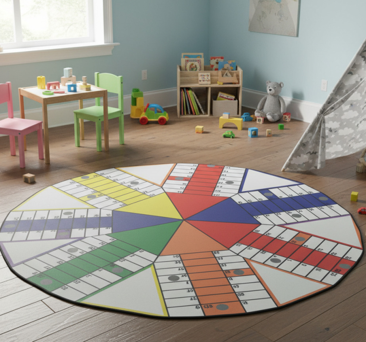 Game rug geometric ludo board adhesive - TenStickers