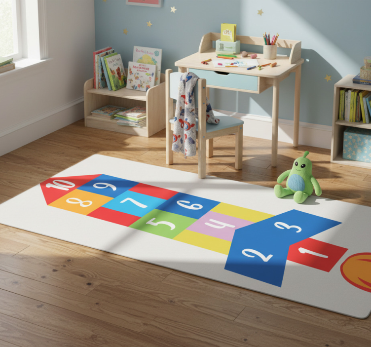 Game rug hopscotch rocket - TenStickers