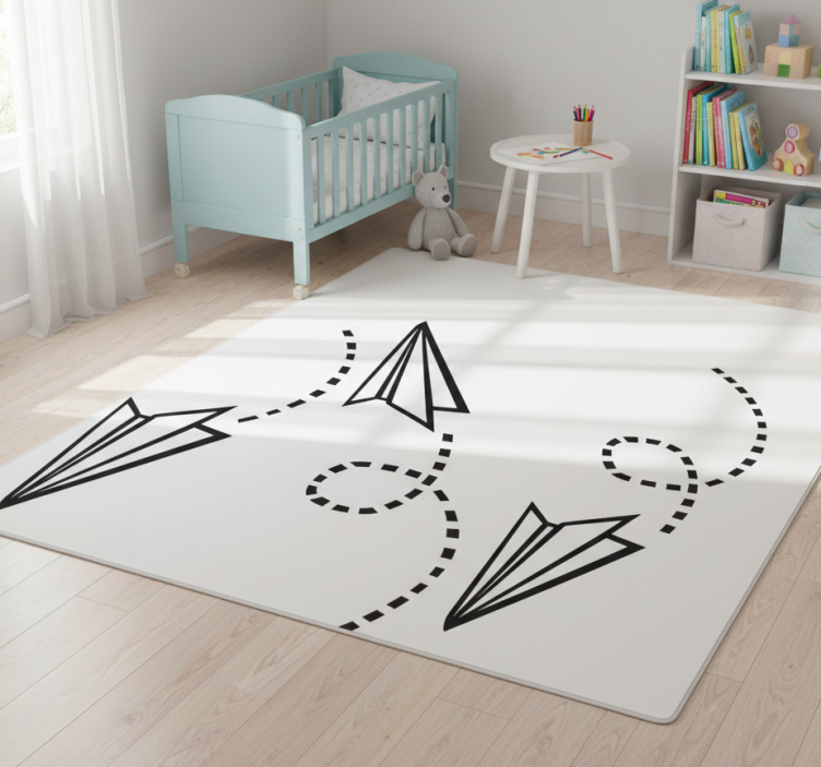 Game rug paper airplane wall decal - TenStickers