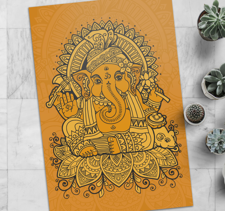 Ganesh Illustration ethnic rug - TenStickers