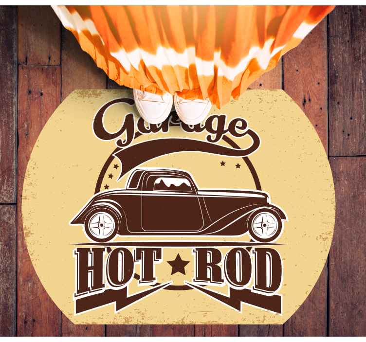 Garage hot rod vintage rug - TenStickers