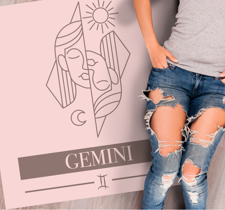 Gemini Themed Design quote rug - TenStickers