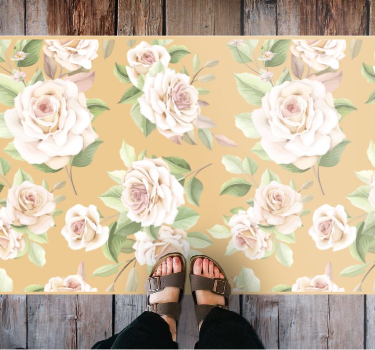 Gentle blossom grace floral rug - TenStickers