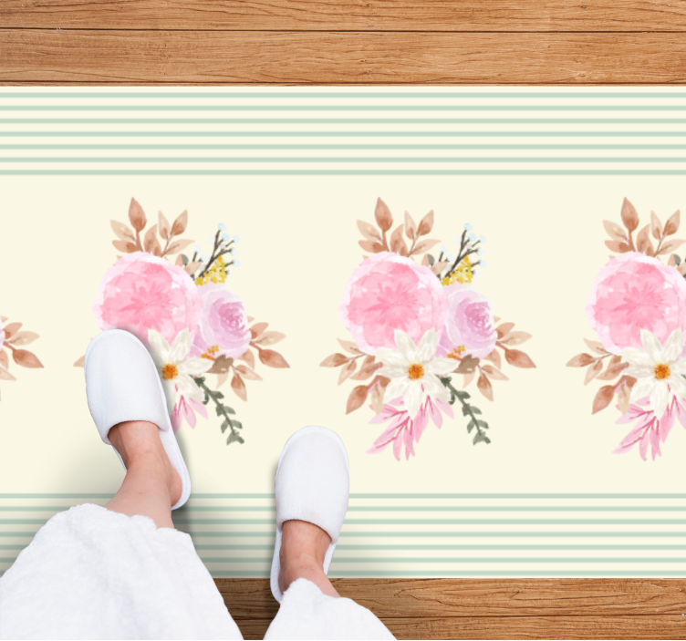 Soft Floral Arrangement bathroom mat - TenStickers