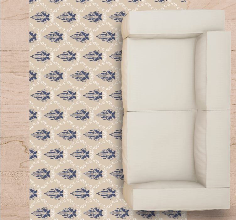 Delicate Floral Motifs living room rug - TenStickers