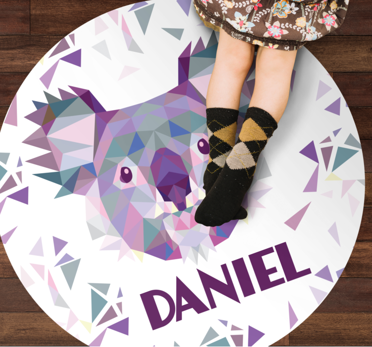 Geometric Bear custom floor mat - TenStickers
